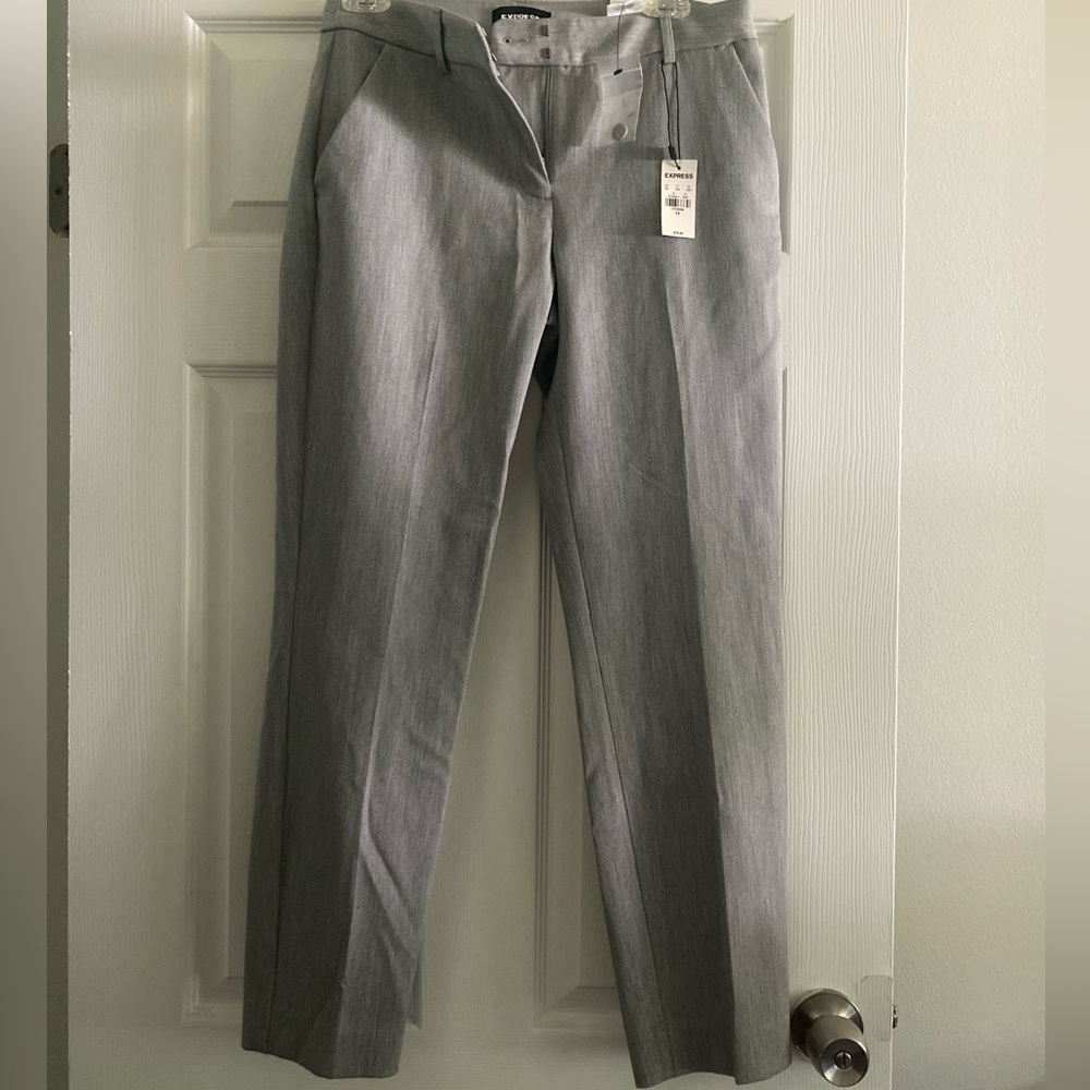 Express Light Gray Cropped Pants
